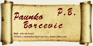 Paunko Borčević vizit kartica
